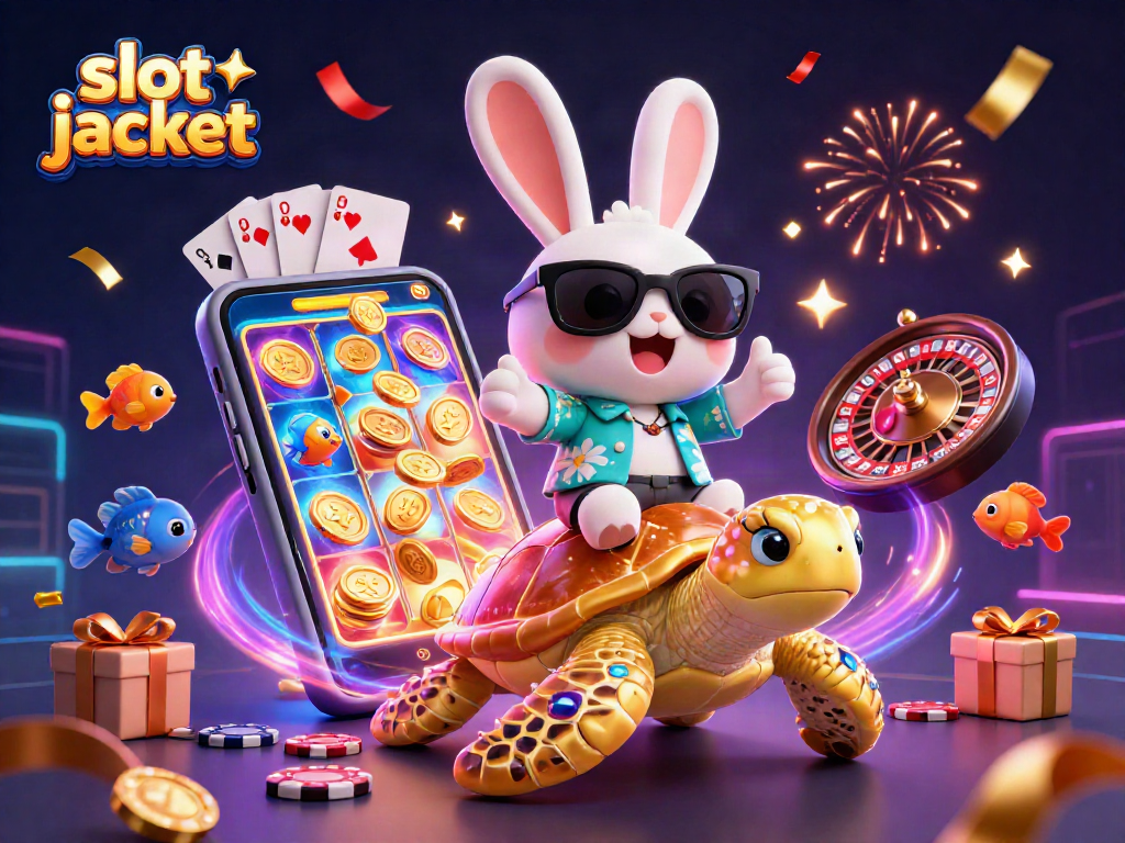 Experience the excitement of slot jackpot gaming with colorful characters and dynamic casino elements.